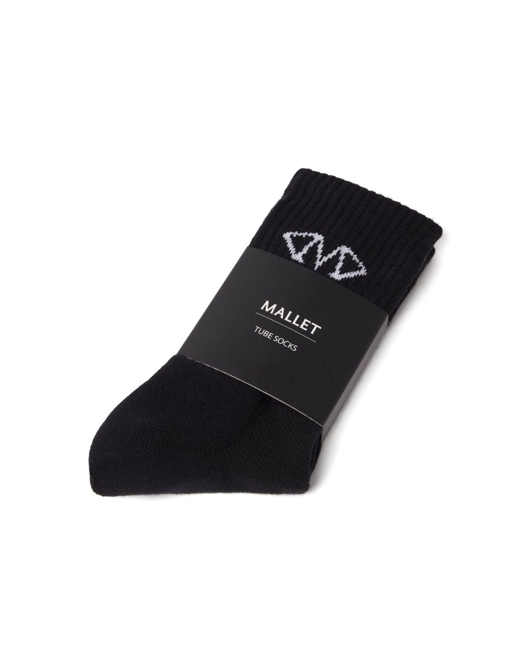 Mallet London Black Mallet Socks Diamond Monogram Single