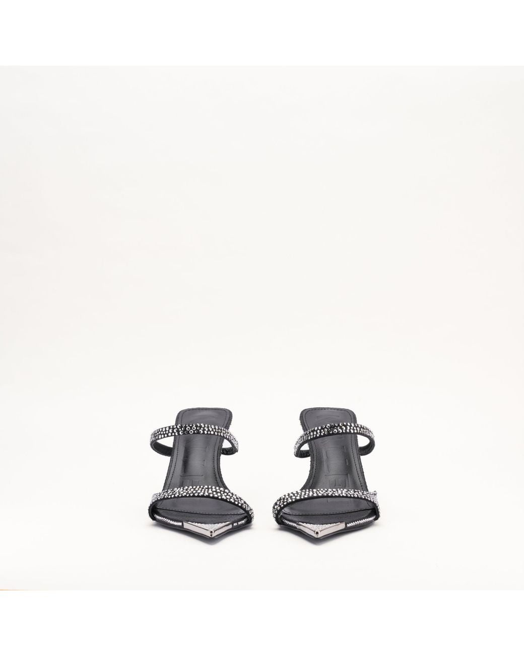 Mallet London White Mallet Frederica Swarovski Crystal Leather Heels