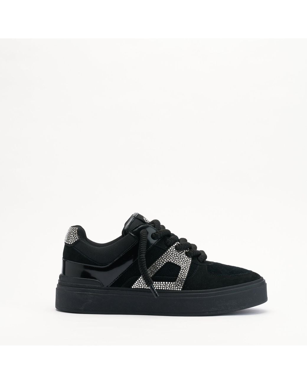 Mallet London Black Mallet Fenchurch Swarovski Crystal Leather Trainers for men