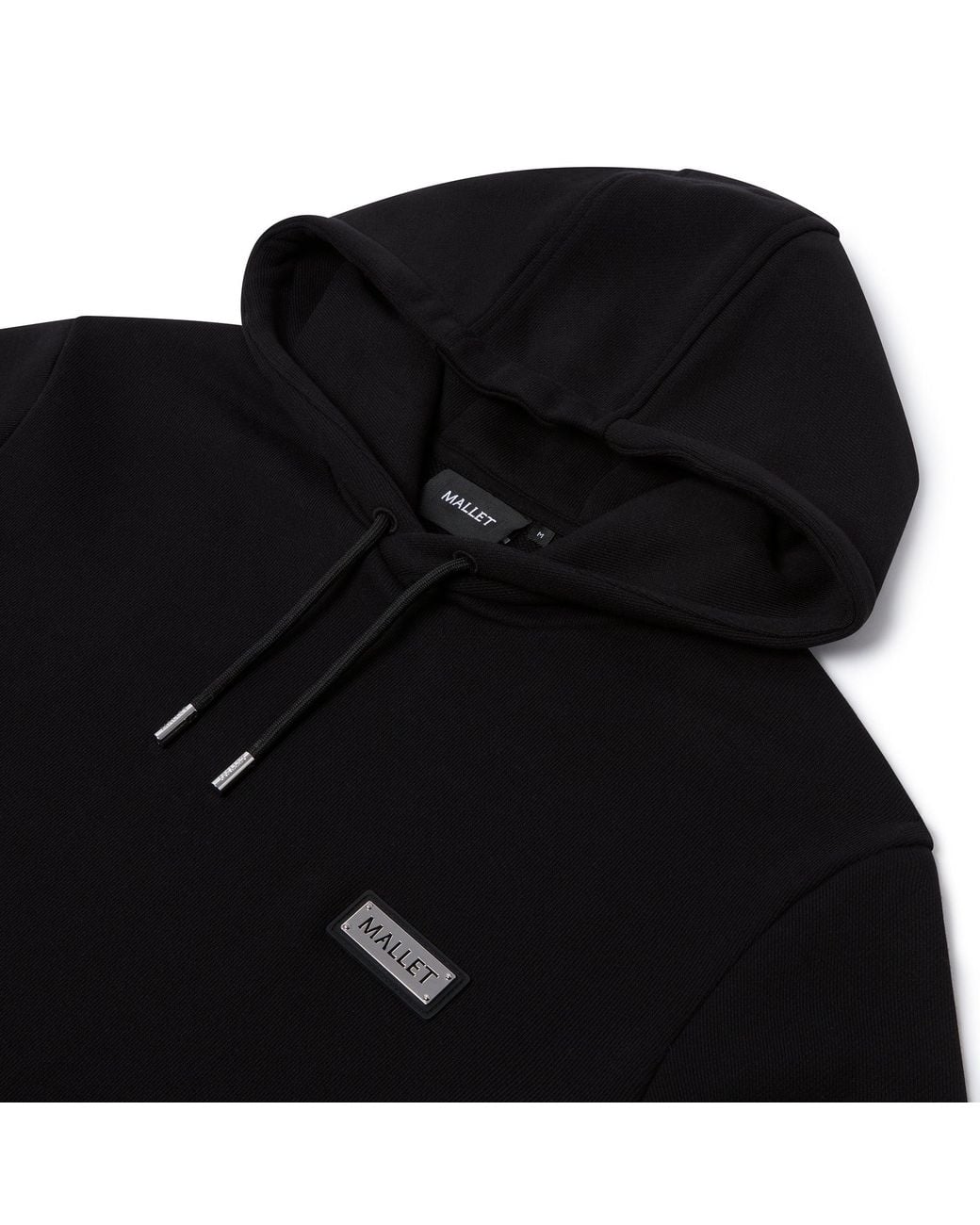 Mallet London Black Plaque Hoodie Organic for men