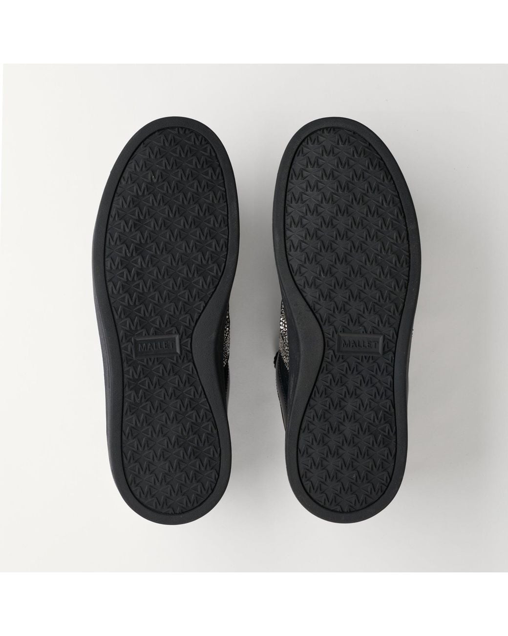 Mallet London Black Mallet Fenchurch Swarovski Crystal Leather Trainers for men