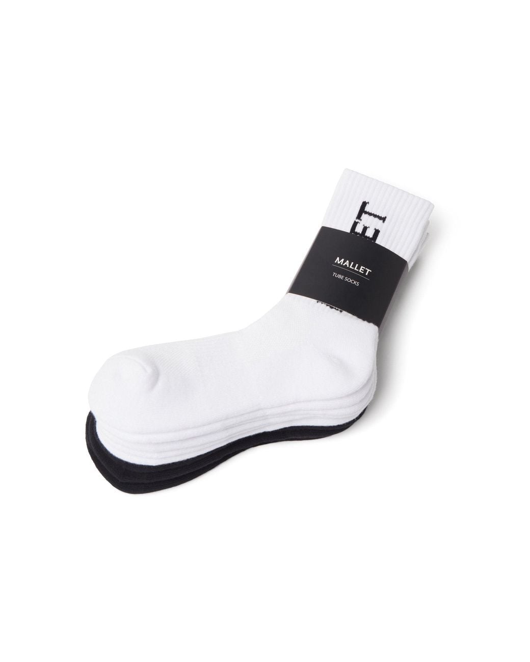 Mallet London White Mallet Socks Large Logo 5 Pack Multi