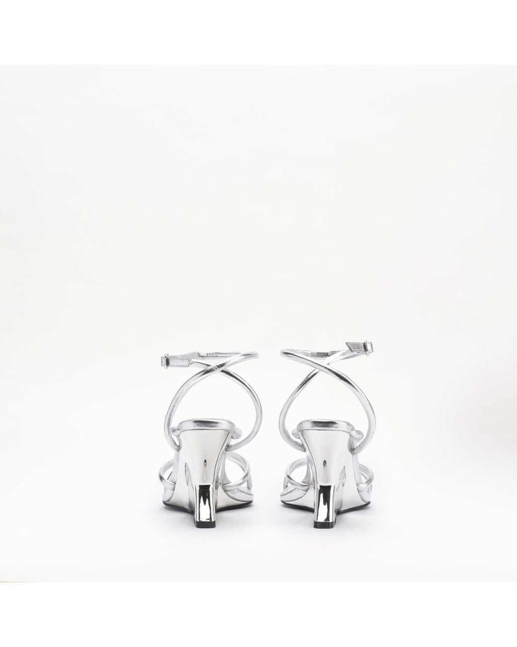 Mallet London White Mallet Amber Strap Metallic Leather Heels