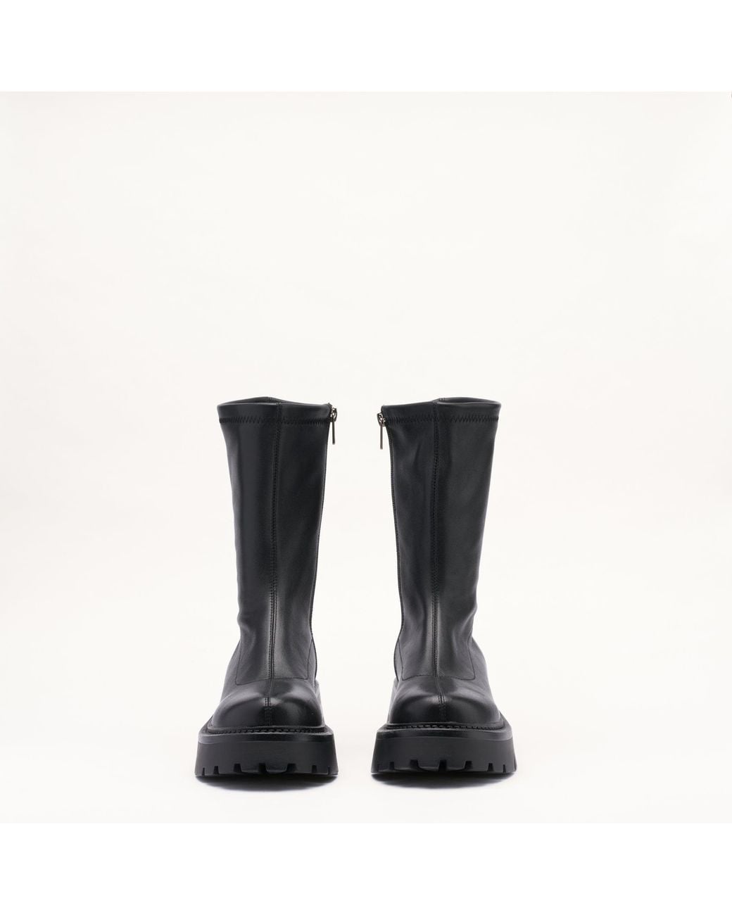 Mallet London Black Mallet Maddie Stretch Leather Sock Boots