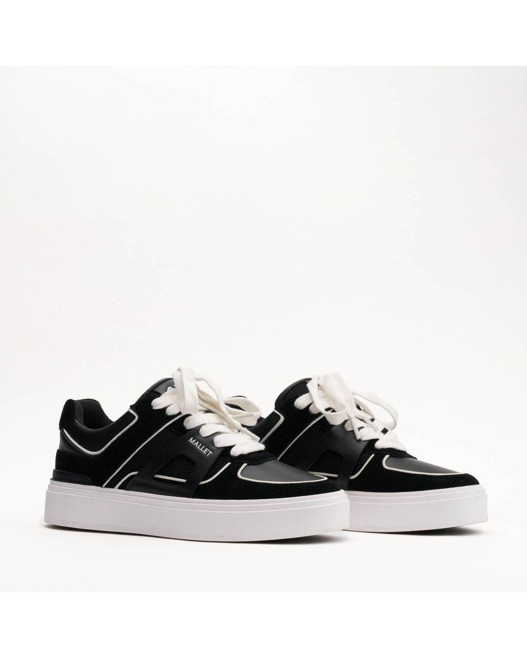 Mallet London Black Mallet Fenchurch Leather Trainers for men