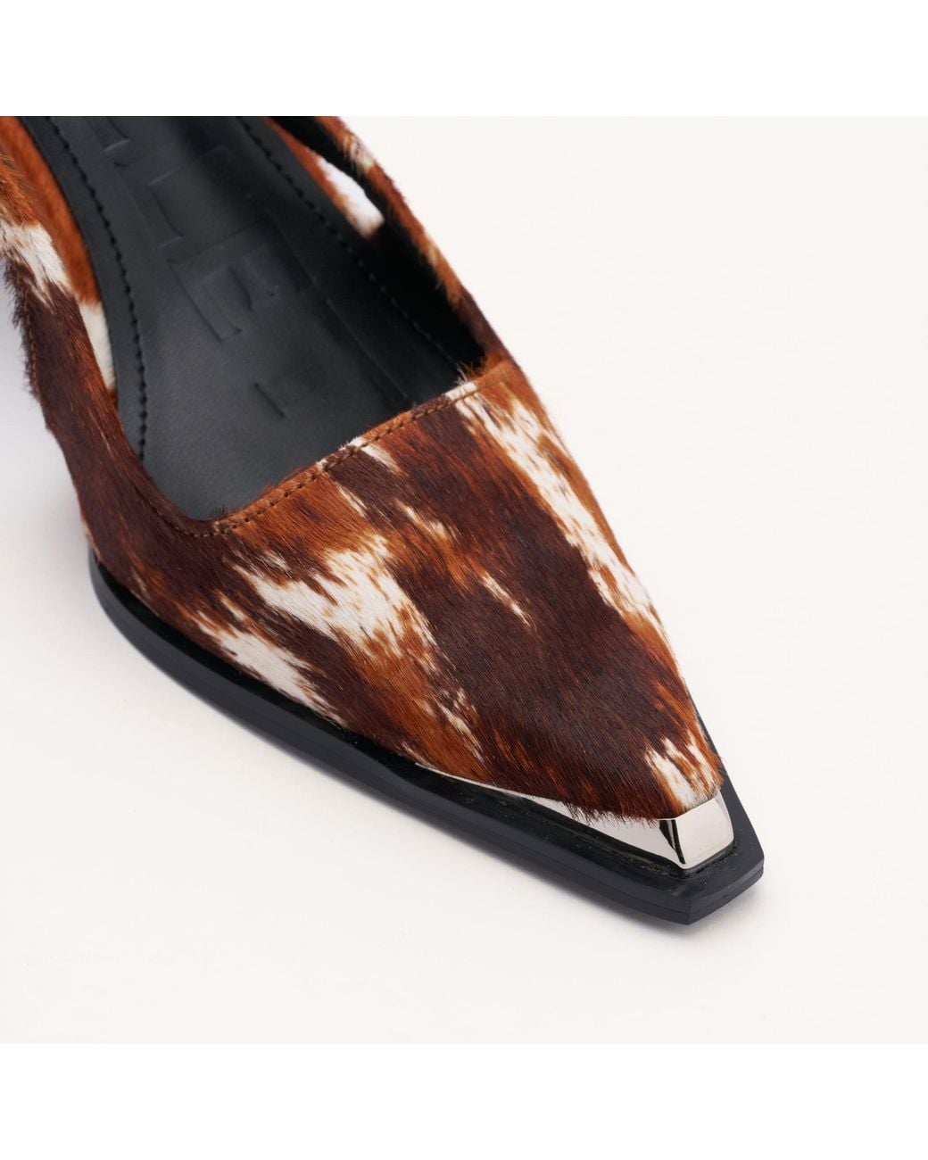 Mallet London Brown Mallet Selene Leather Pony Slingback Heels