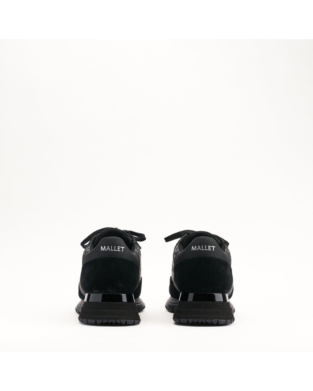Mallet London Black Mallet Popham Essential Gloss Leather Trainers for men