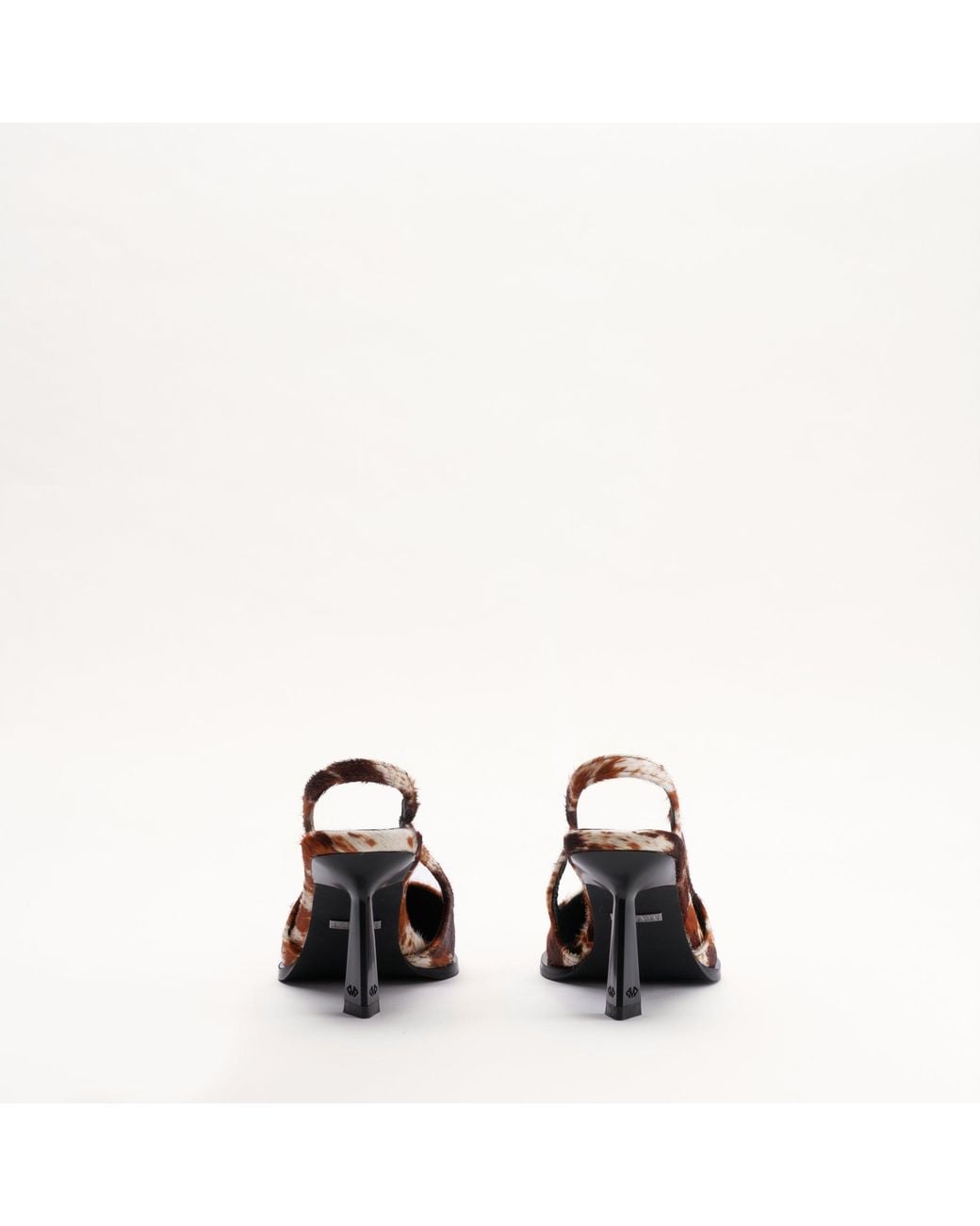 Mallet London Brown Mallet Selene Leather Pony Slingback Heels