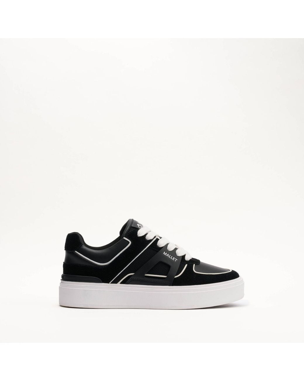 Mallet London Black Mallet Fenchurch Leather Trainers for men