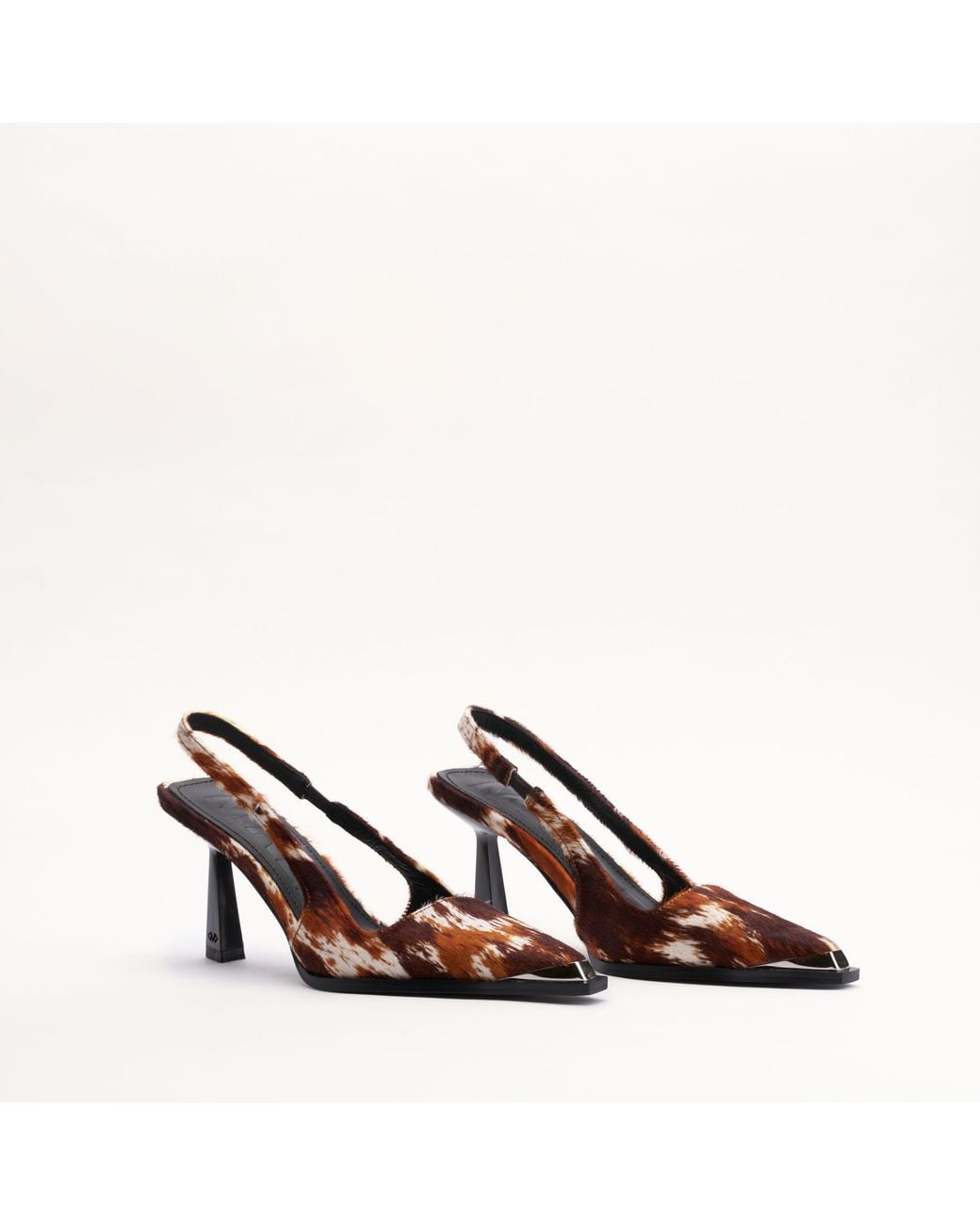 Mallet London Brown Mallet Selene Leather Pony Slingback Heels