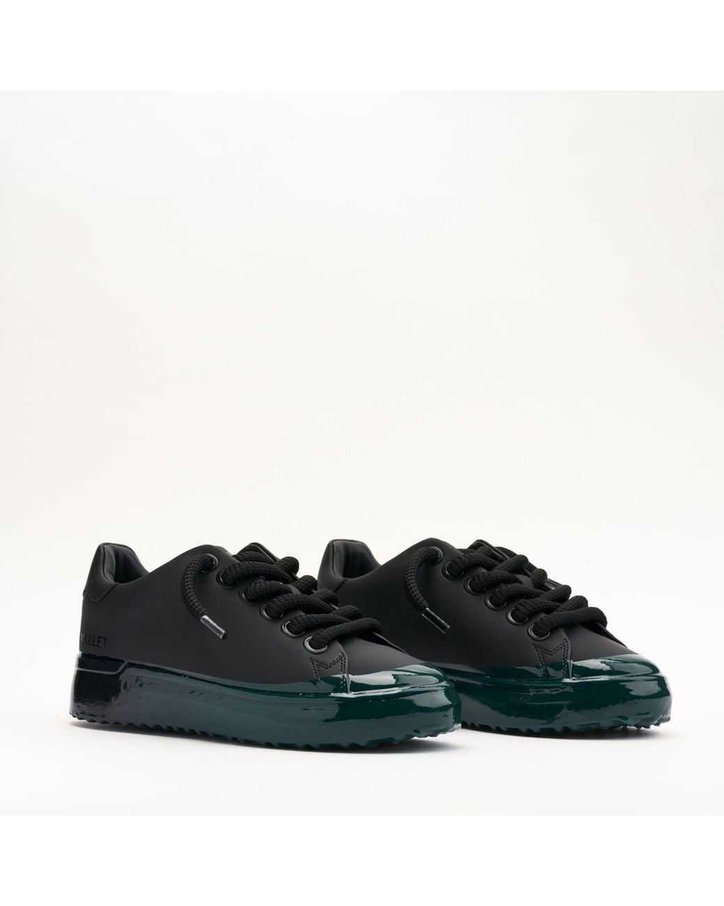 Mallet London Black Mallet Grftr Lite Fade Dip Leather Trainers for men