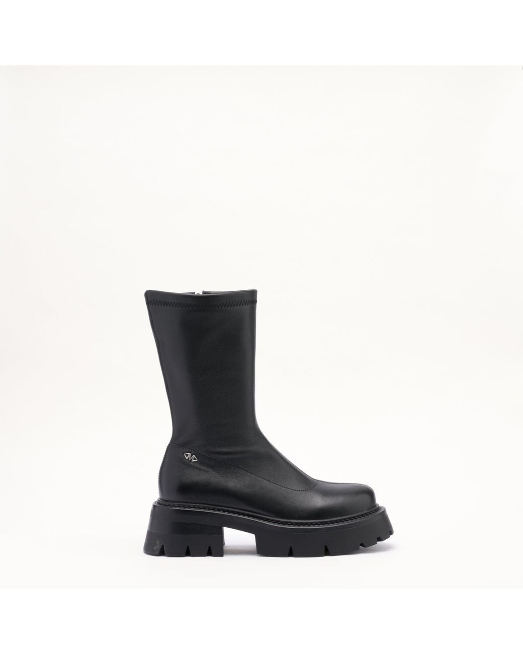 Mallet London Black Mallet Maddie Stretch Leather Sock Boots
