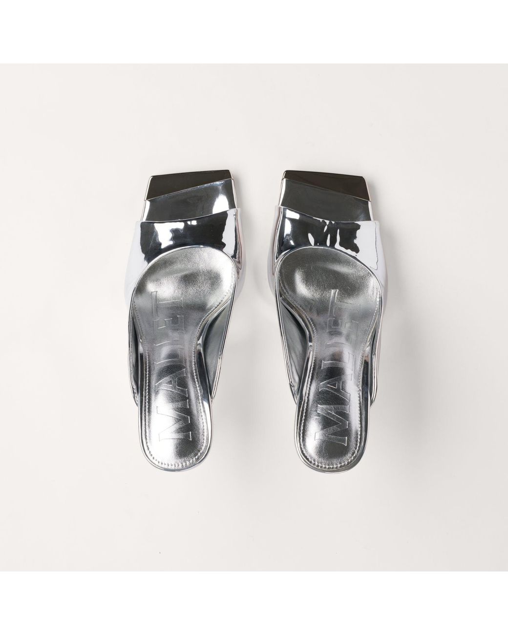 Mallet London White Mallet Amber Metallic Leather Heels