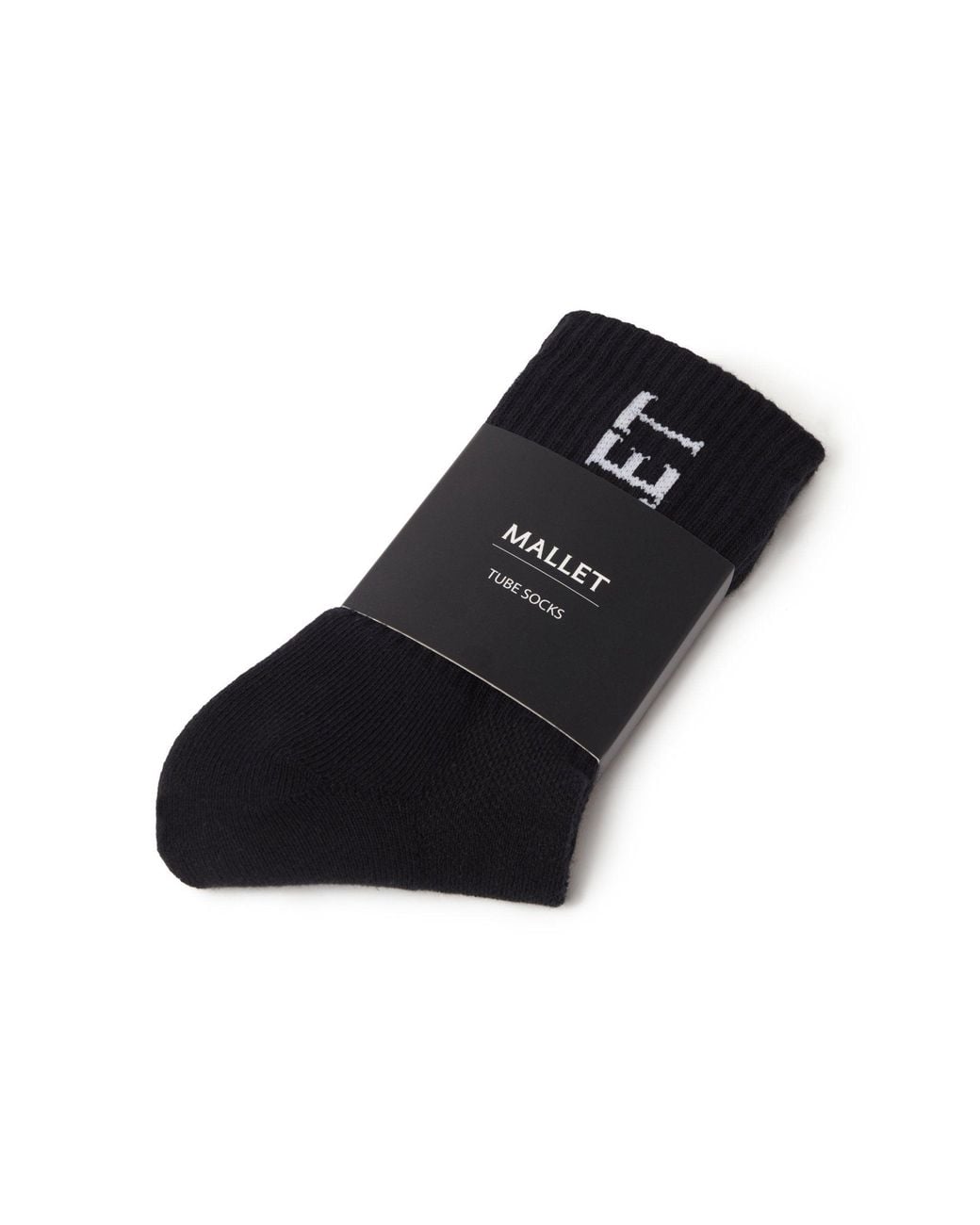 Mallet London Black Mallet Socks Large Logo Single