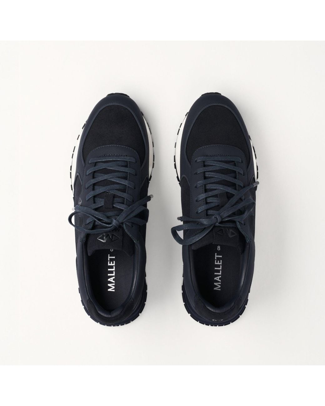 Mallet London Blue Mallet Boundary Ripple Leather Trainers for men