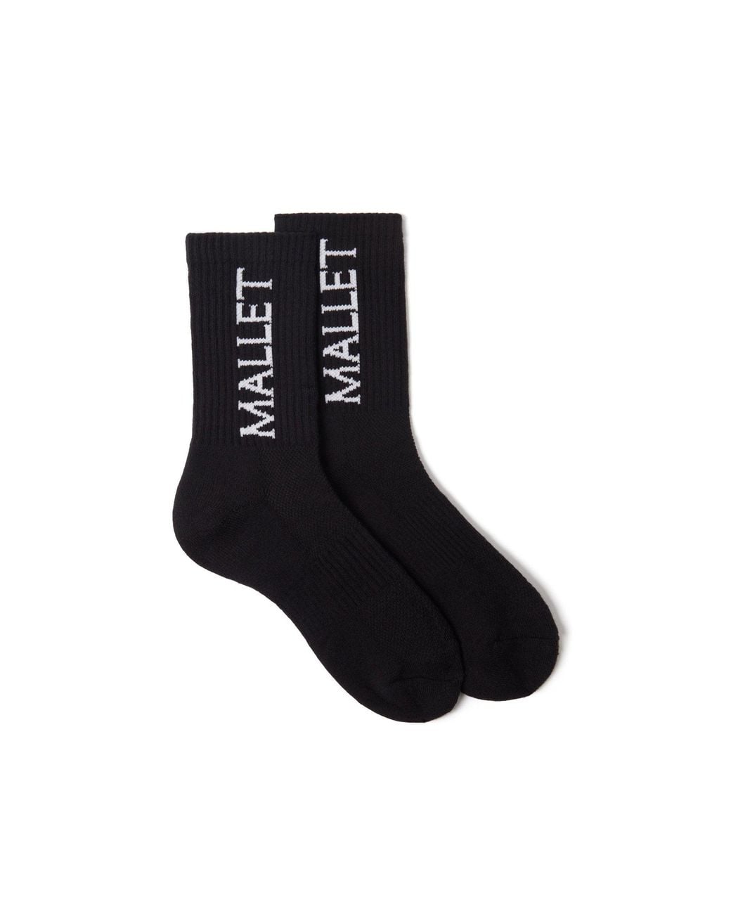 Mallet London Black Mallet Socks Large Logo Single