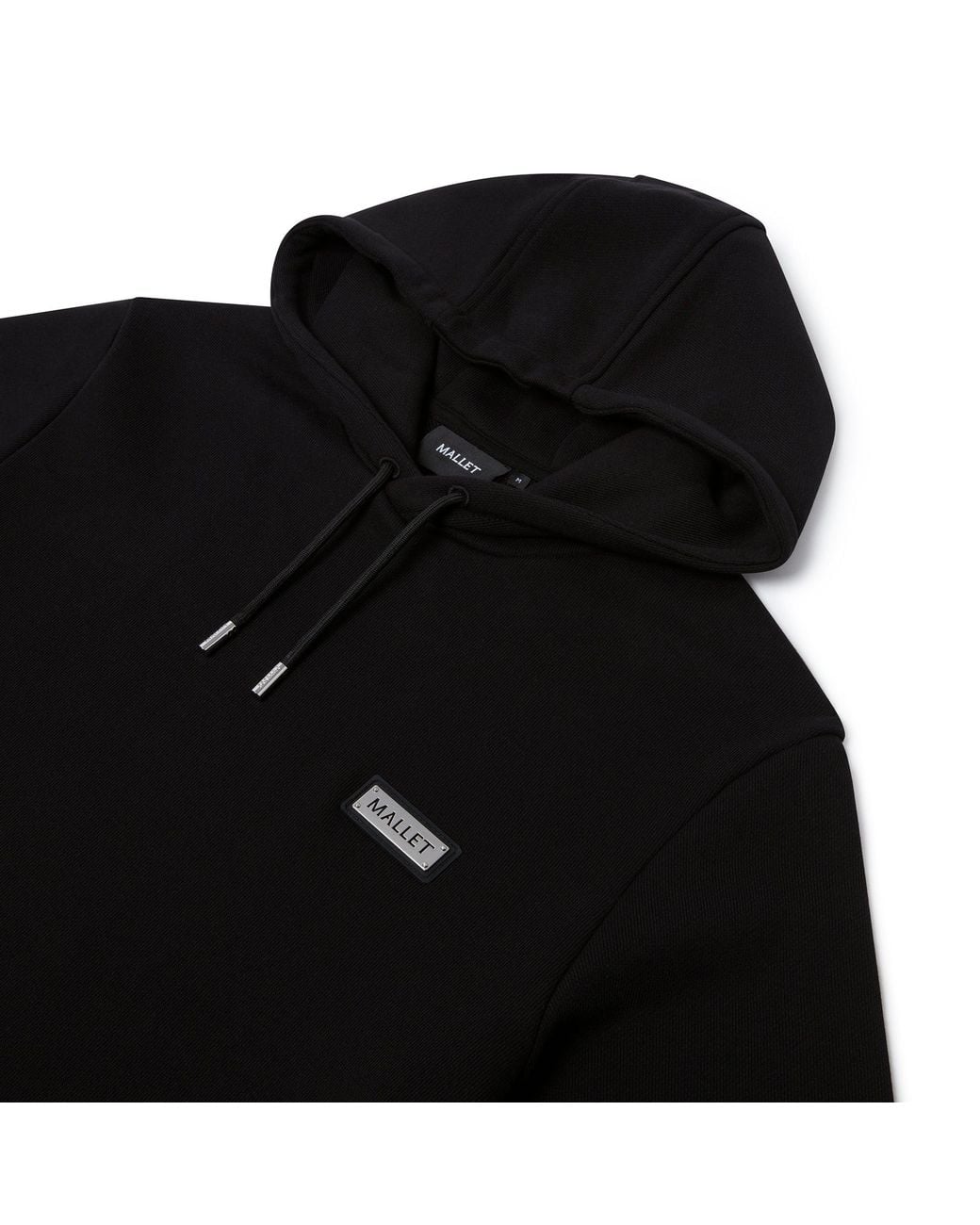 Mallet London Black Plaque Hoodie Organic for men