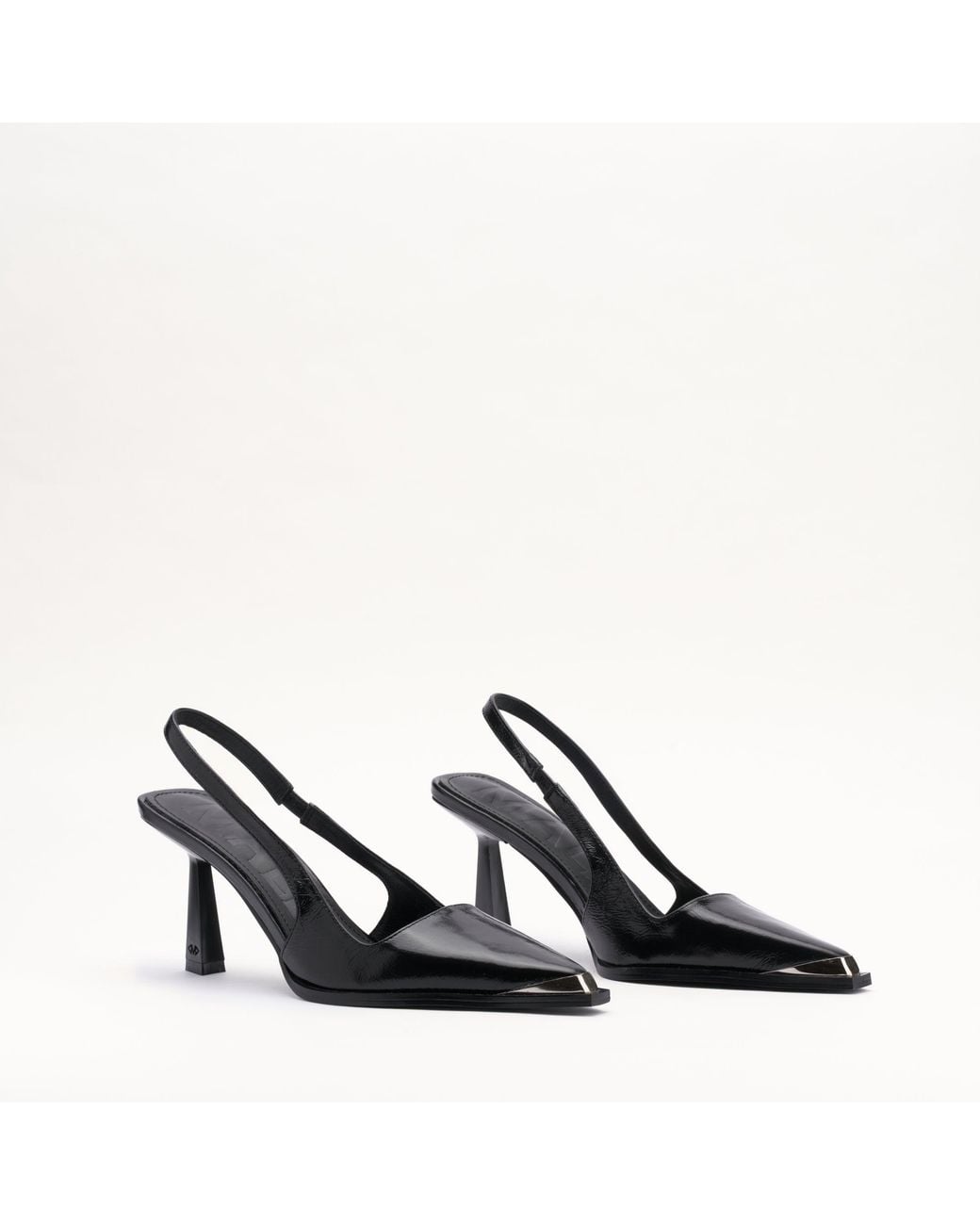 Mallet London Black Mallet Selene Leather Slingback Heels