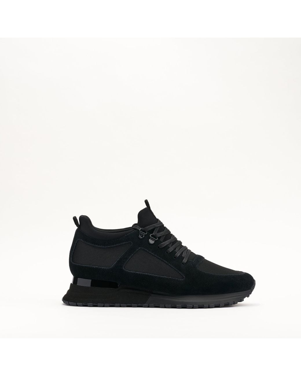 Mallet London Black Mallet Diver Essential Gloss Leather Trainers for men