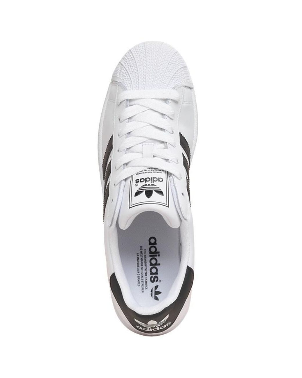 adidas originals superstar 2 trainers in white and black