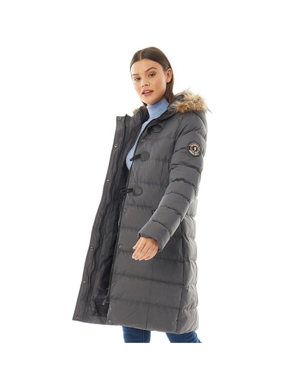 brave soul wizard short padded coat with faux fur hood