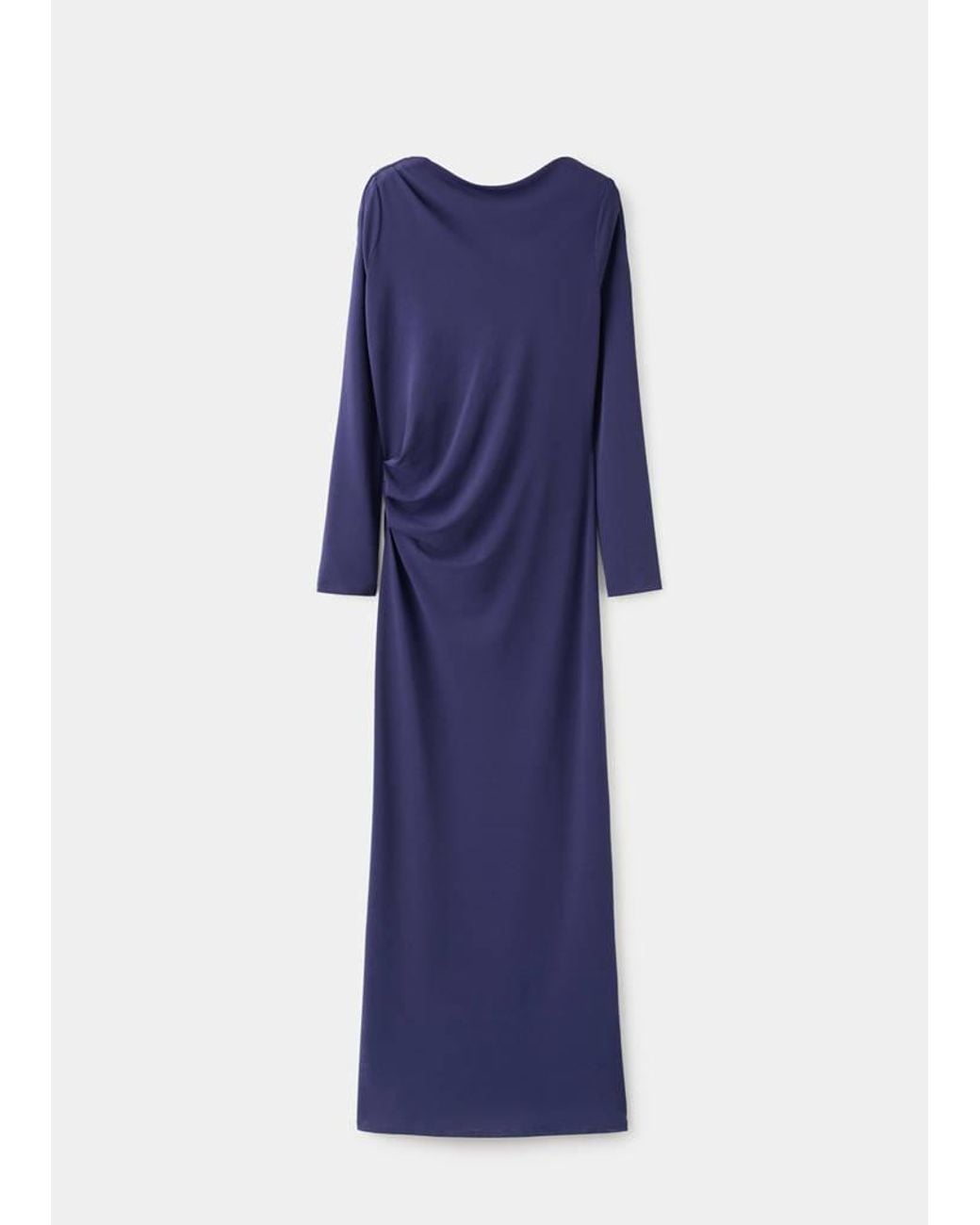 Mango Blue Fine-Knit Open-Back Dress