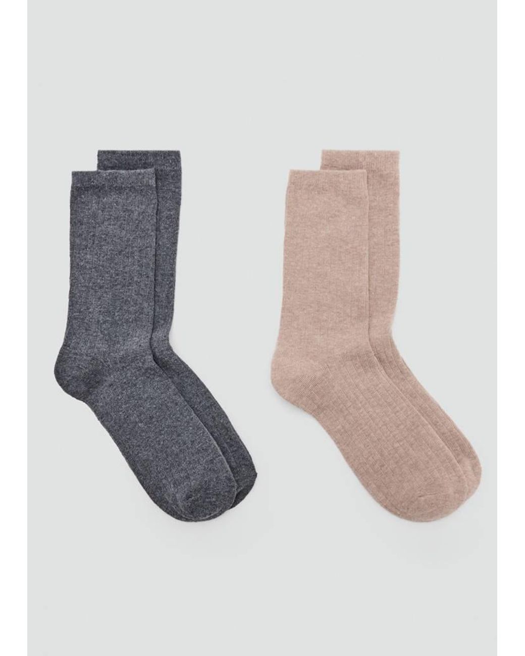 MANGO TEEN White 2 Pack Ribbed Socks