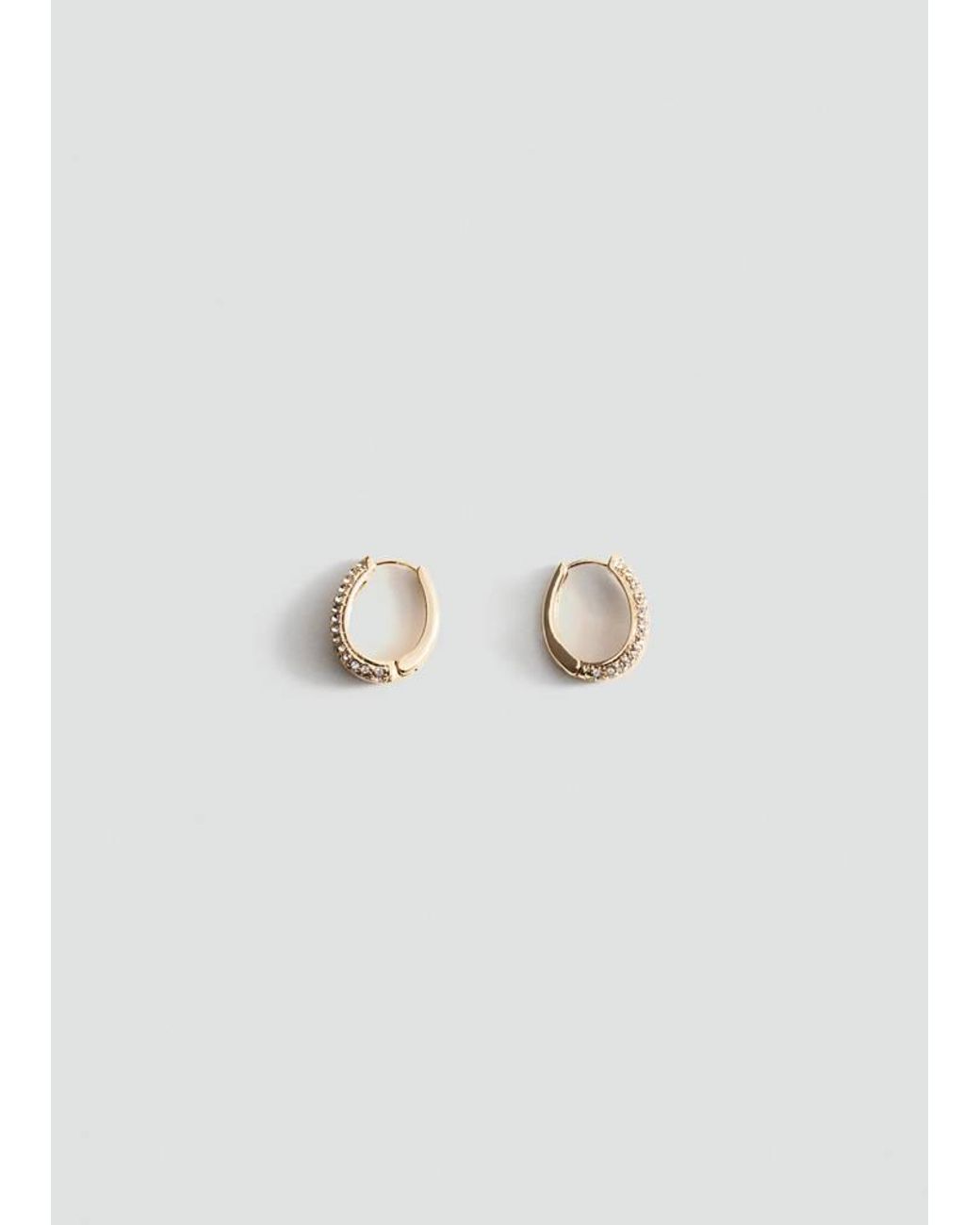 Mango White Faceted Crystal Hoop Earrings