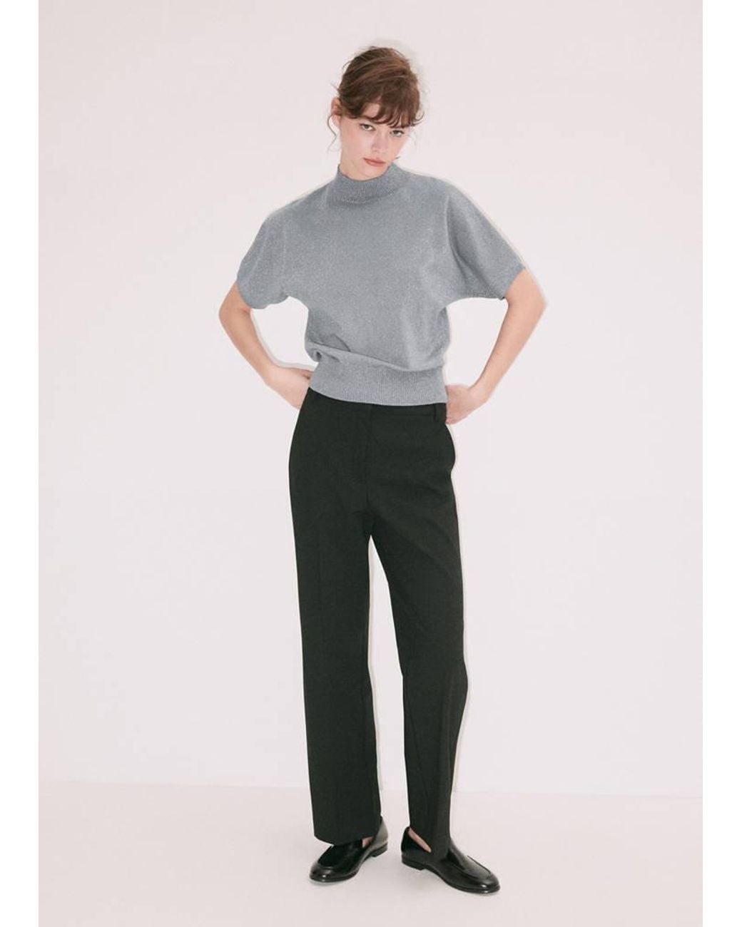 Mango Metallic Short Sleeve Sweater