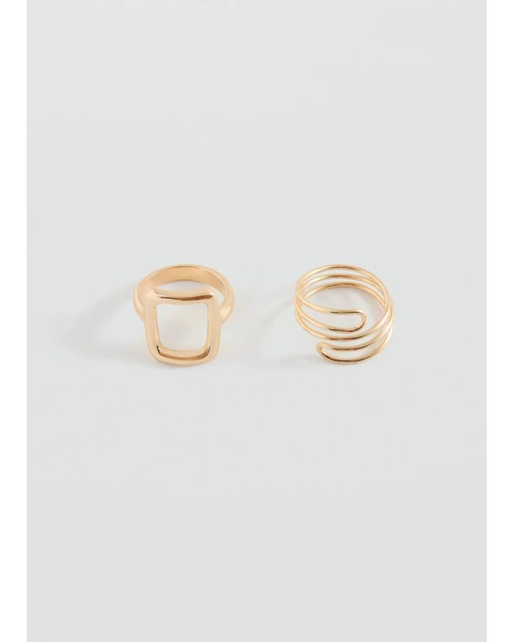 MANGO TEEN White 2-Pack Combined Rings