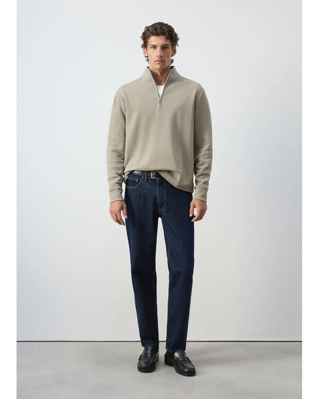 Mango Multicolor Cotton Sweatshirt Zipper for men