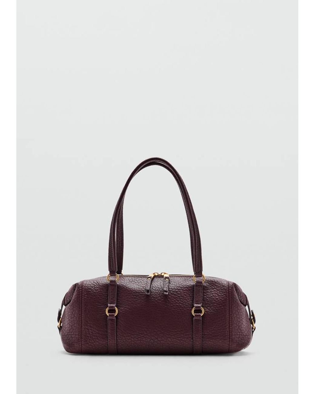 Mango Purple Faux-Leather Shoulder Bag