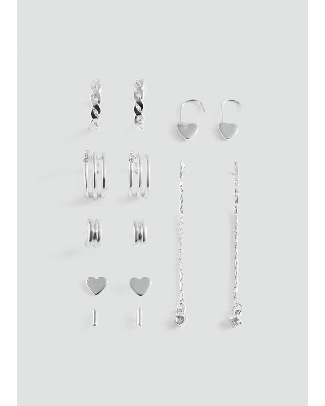 MANGO TEEN White Pack Of 7 Matching Earrings