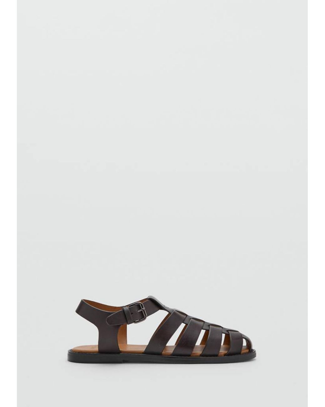 Mango Brown 100% Leather Jelly Sandals for men