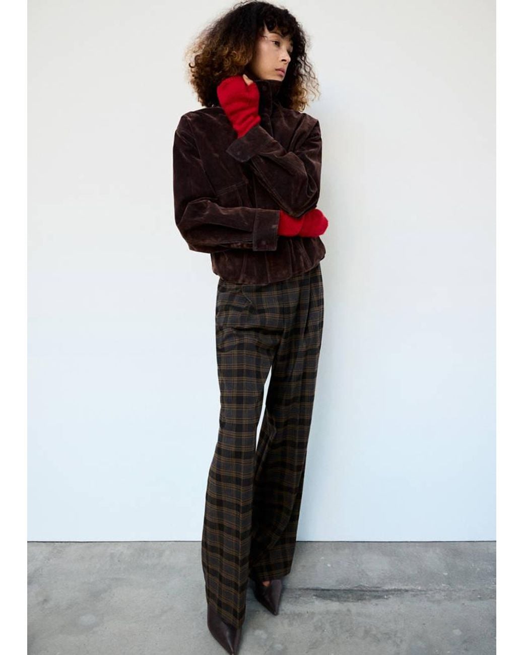Mango Red Long Knitted Mittens