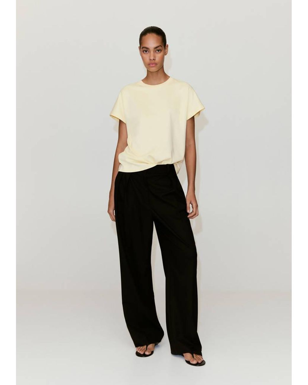 Mango White Short-Sleeved Cotton T-Shirt