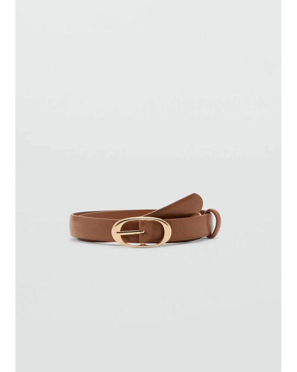 Mango Brown Oval Buckle Belt