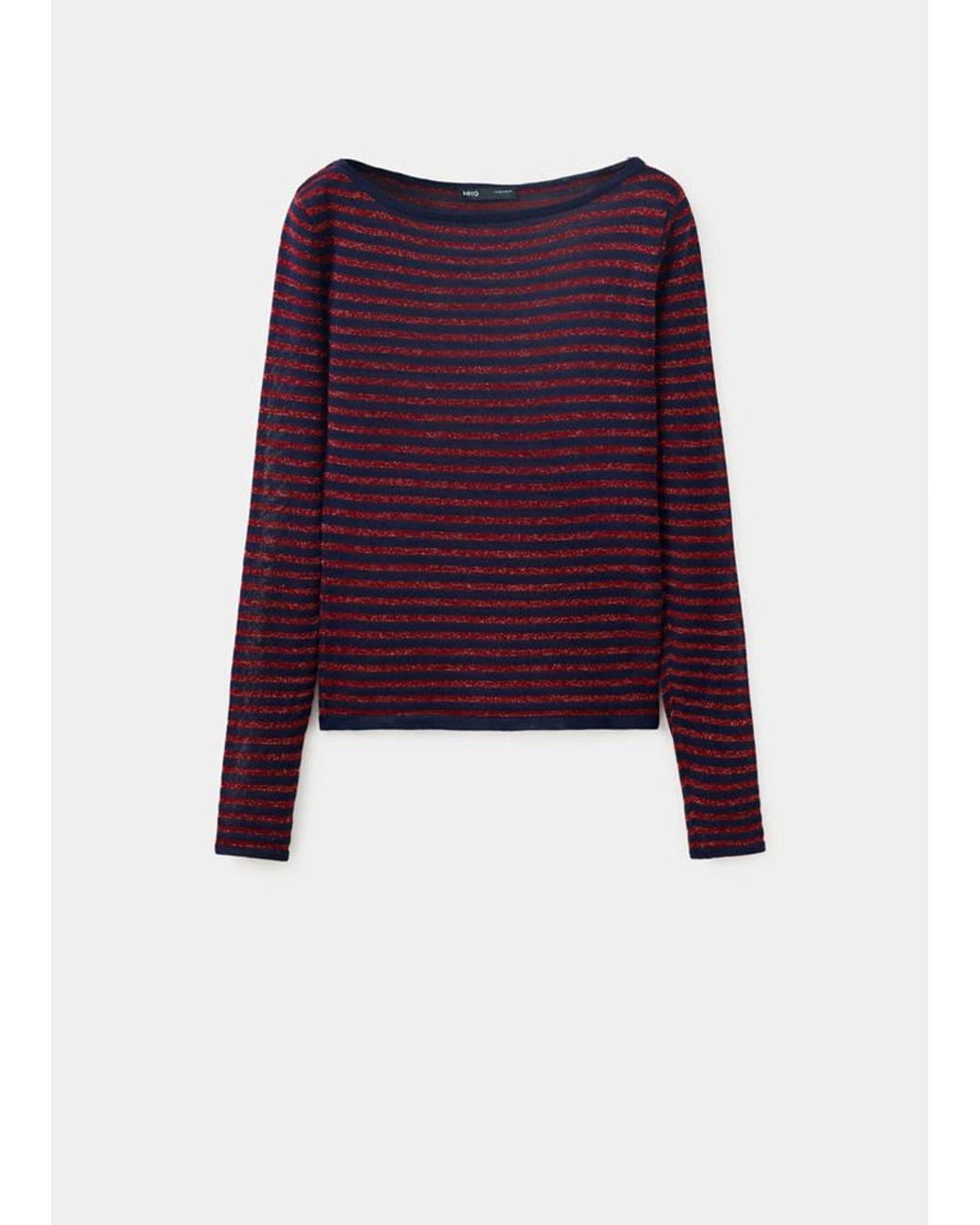 Mango Purple Lurex Stripes Sweater