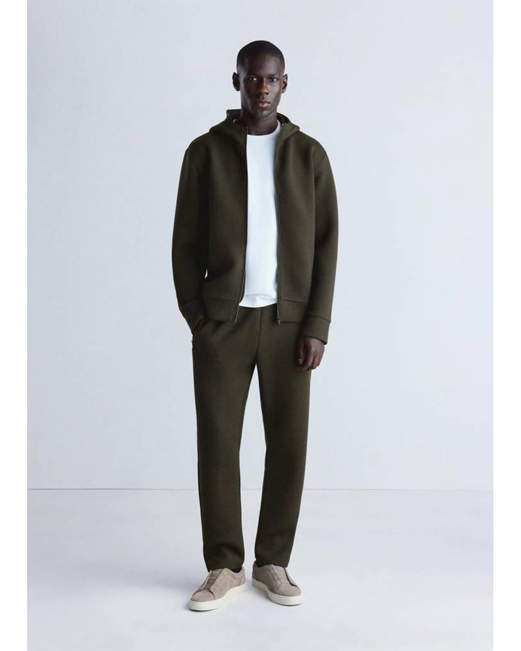 Mango Green Thermolite Neoprene-Effect Joggers for men