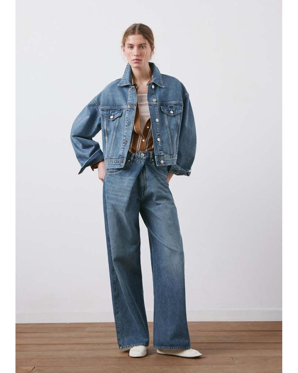 Mango Blue Pockets Denim Jacket