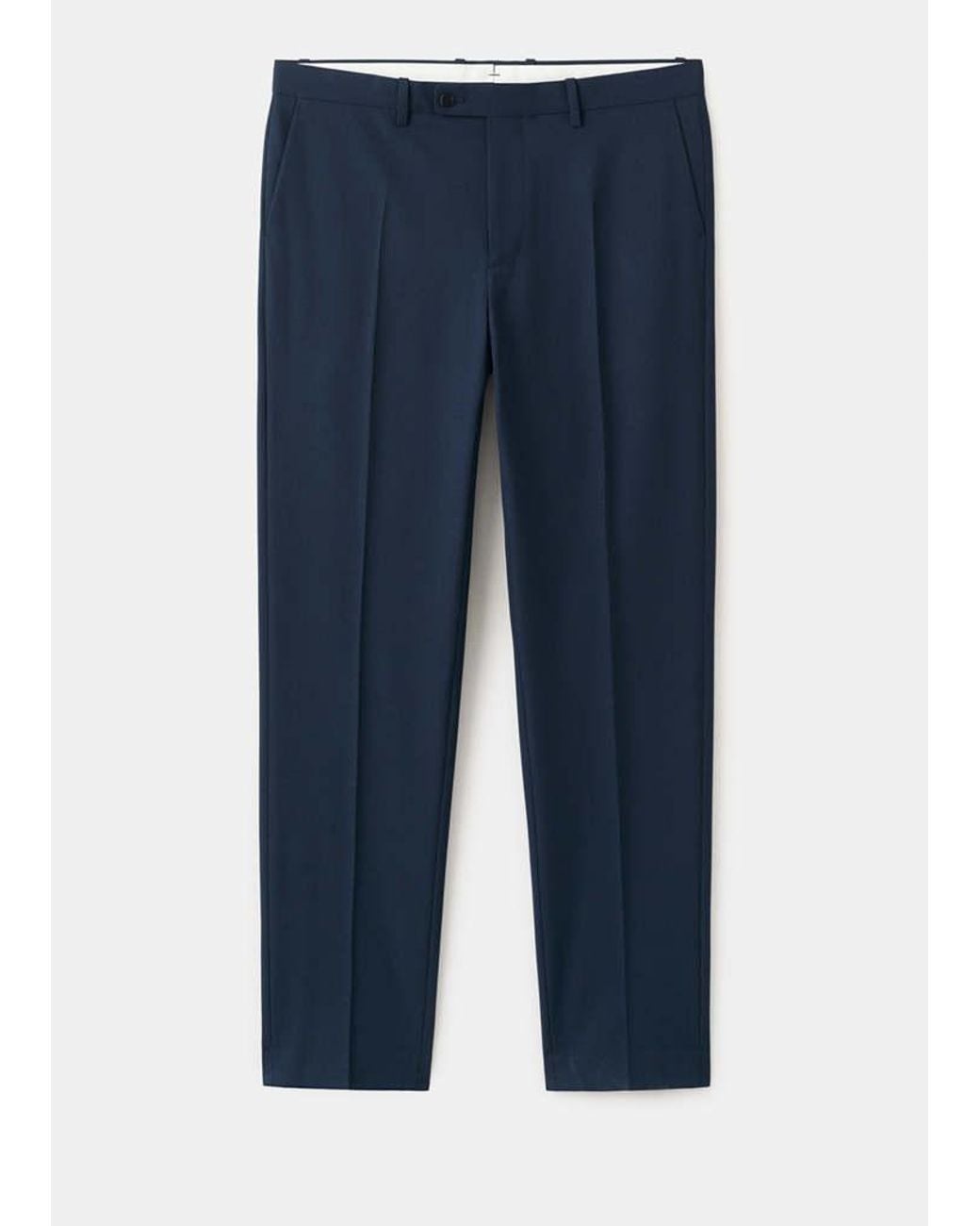 Mango Blue Milan Slim Fit Suit Trousers for men