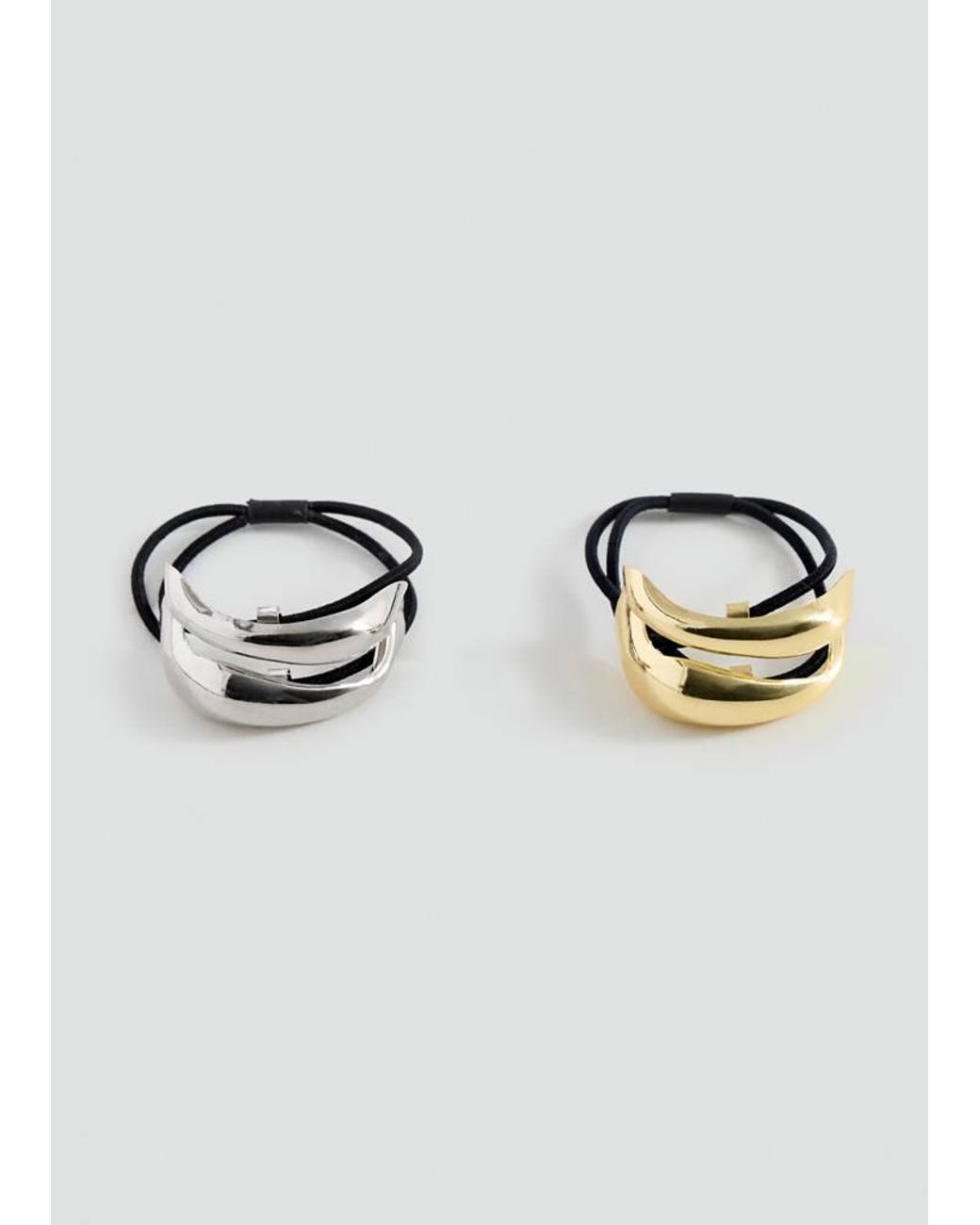 MANGO TEEN Pack Of 2 Hair Bobbles With Metallic Detail
