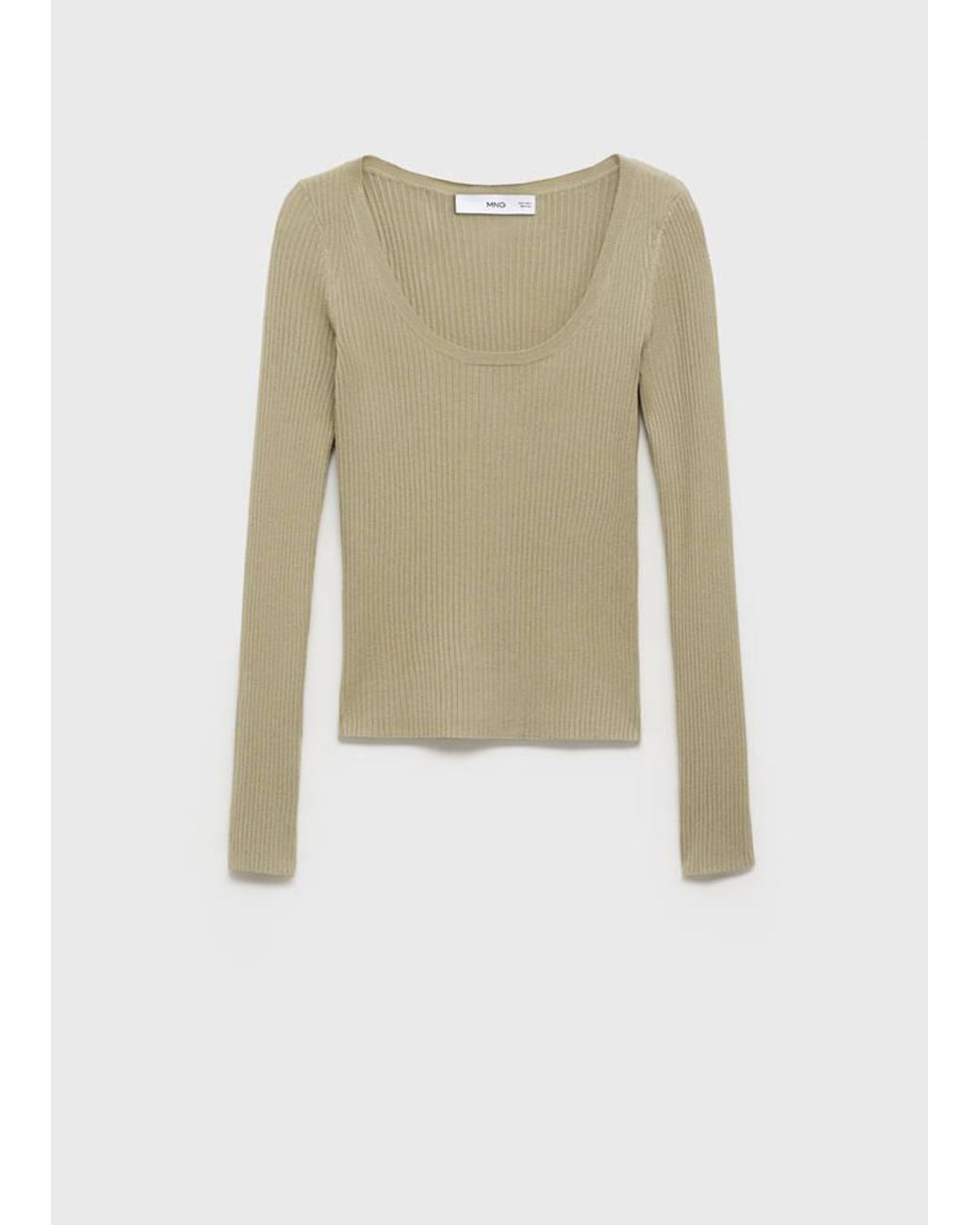 Mango Blue Knitted Ribbed Sweater