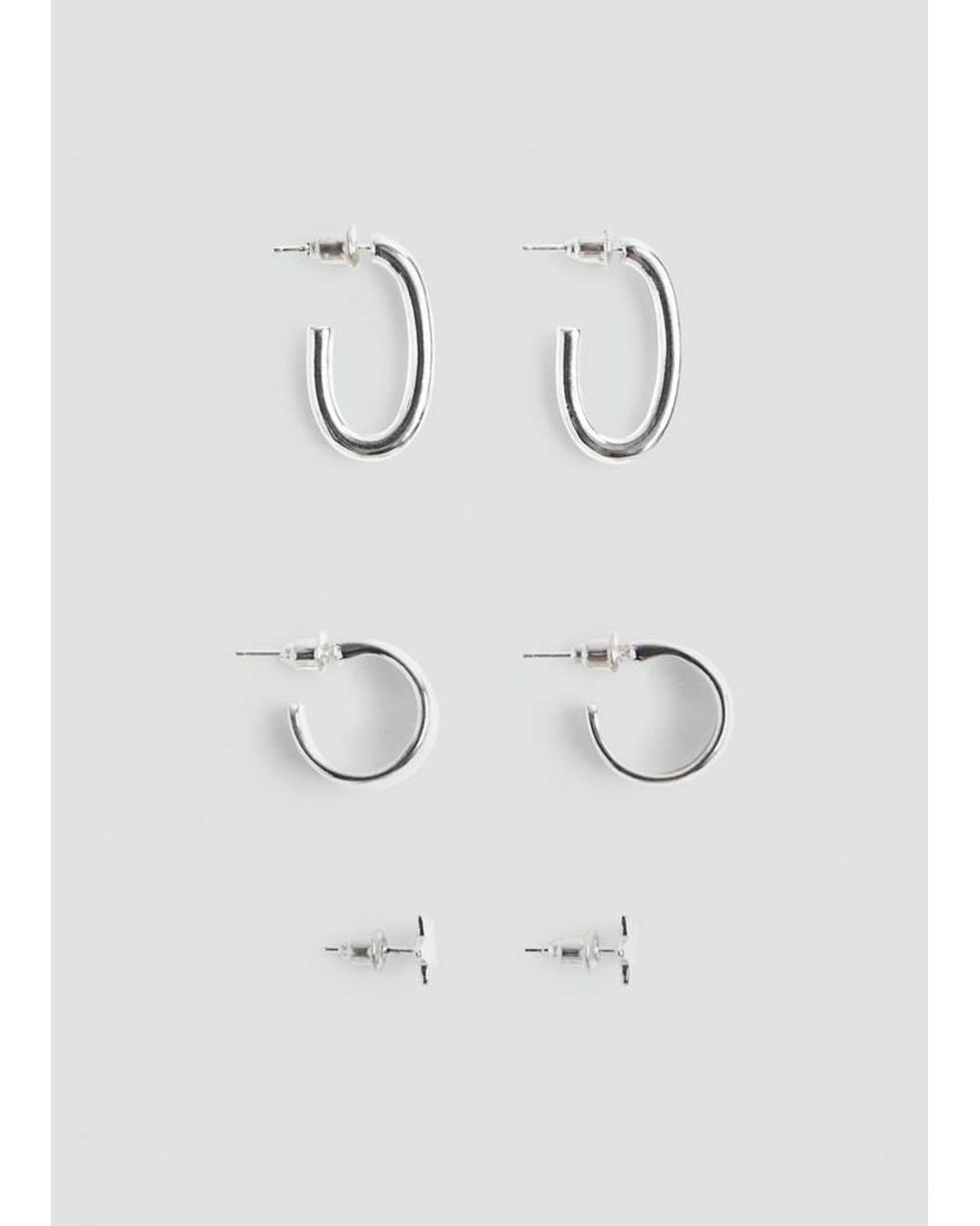 MANGO TEEN Gray Pack Of 3 Combined Earrings