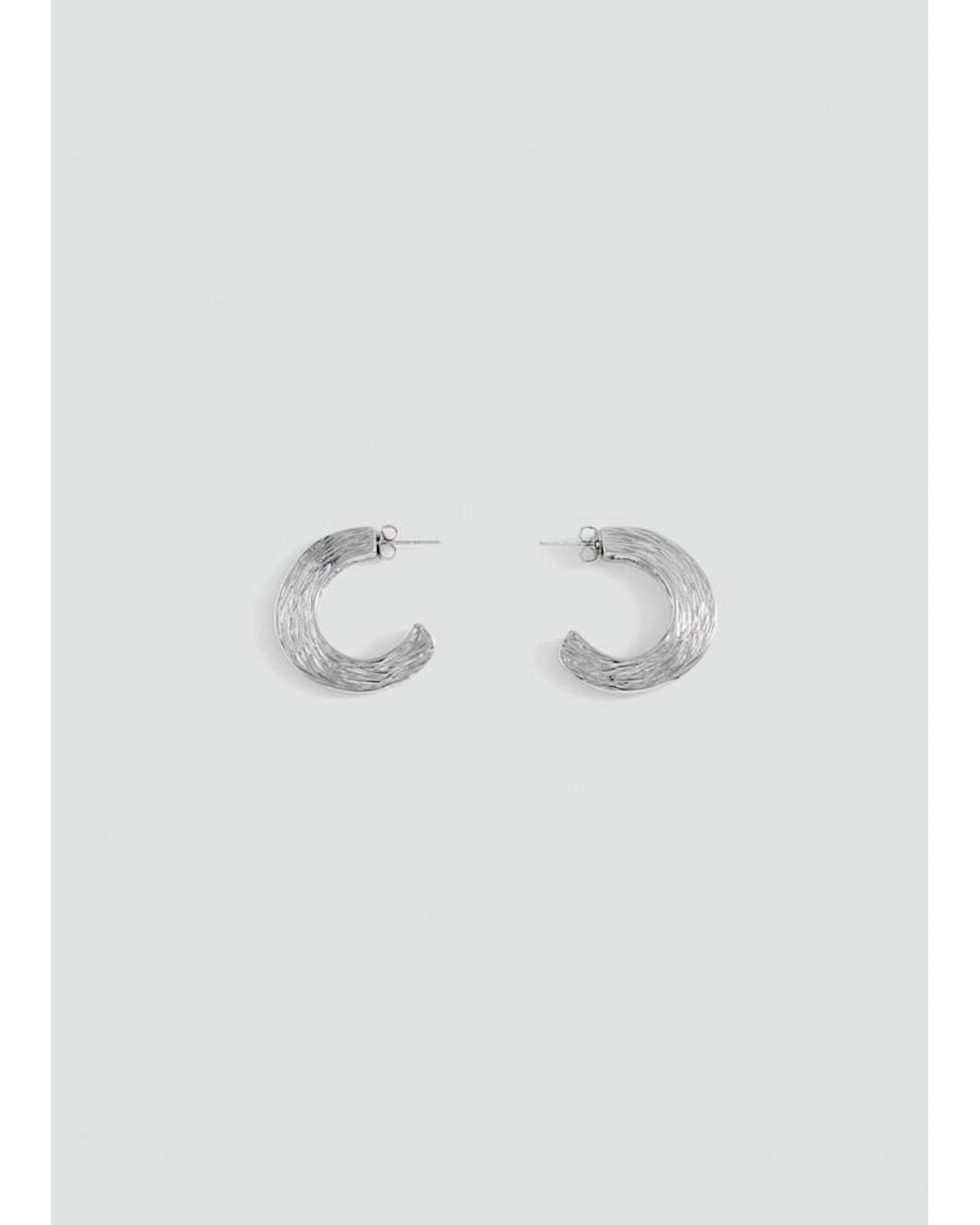 MANGO TEEN Metallic Textured Hoop Earrings