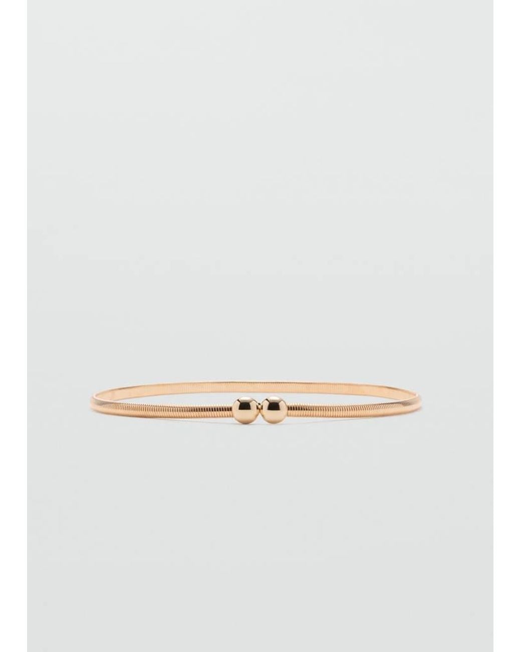 Mango White Skinny Metal Belt