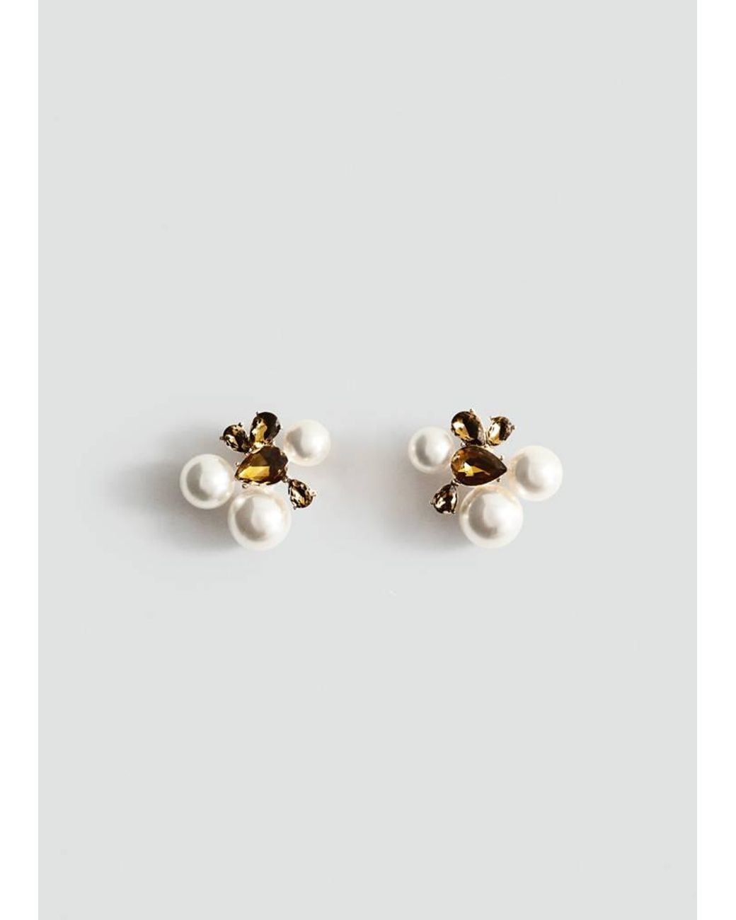 Mango Metallic Pearl Earrings