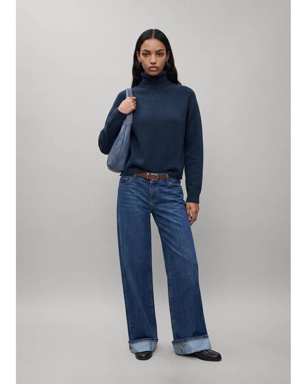 MANGO TEEN Blue Turtle Neck Sweater