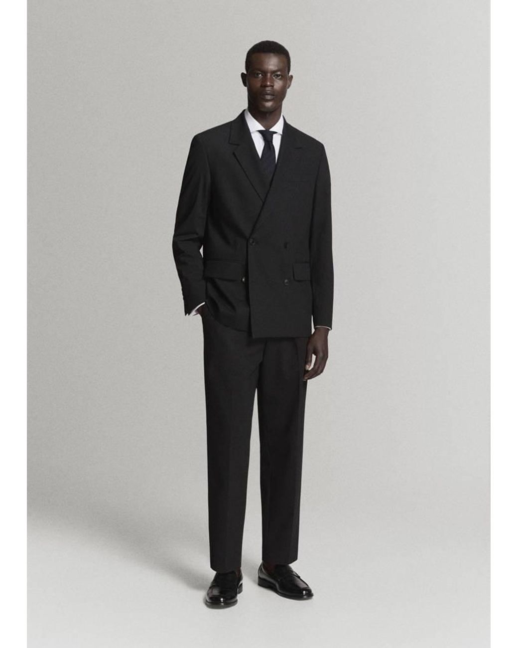 Mango White 100% Cotton Slim-Fit Suit Shirt for men