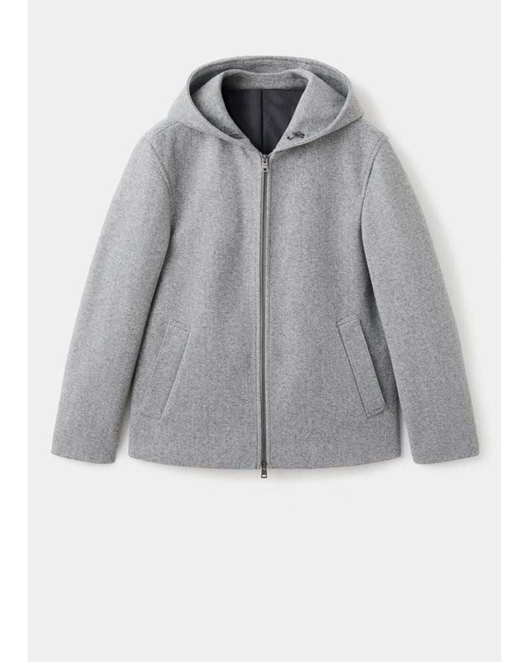 Mango White Cloth Jacket With Hood for men